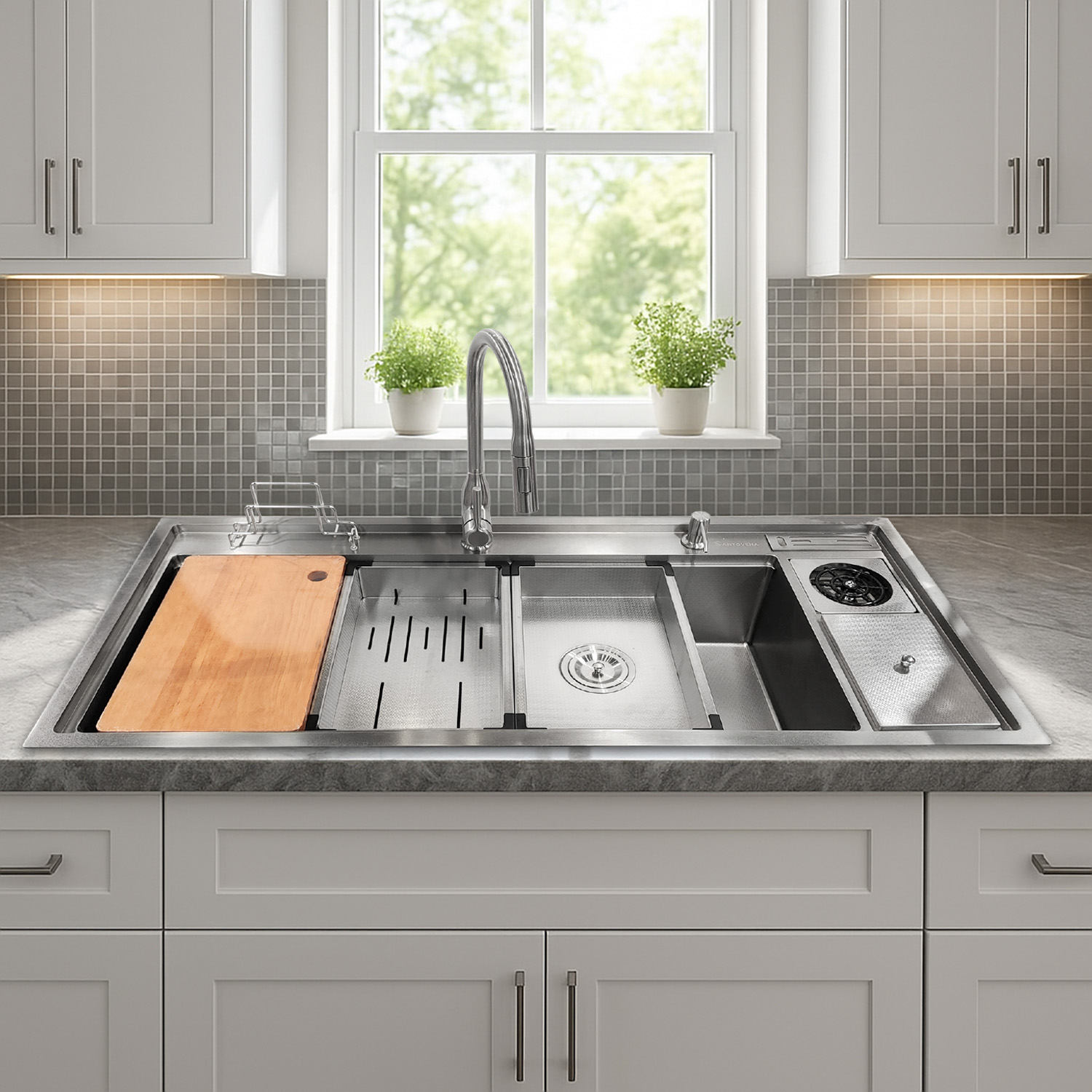 Titan (XL) Honeycomb Kitchen Sink - Stainless Steel 